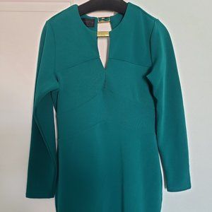 Kardashian Long Sleeve Green Midi Dress Size 14